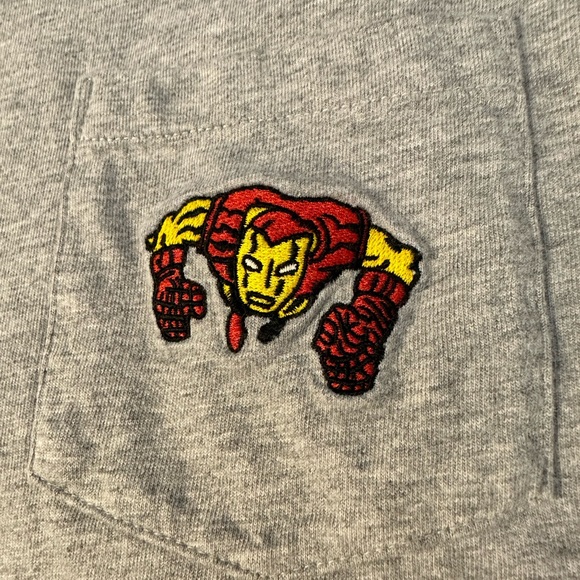 Uniqlo Marvel and Jason Polan collab - Iron Man pocket Grey shirt size Medium - Picture 1 of 5